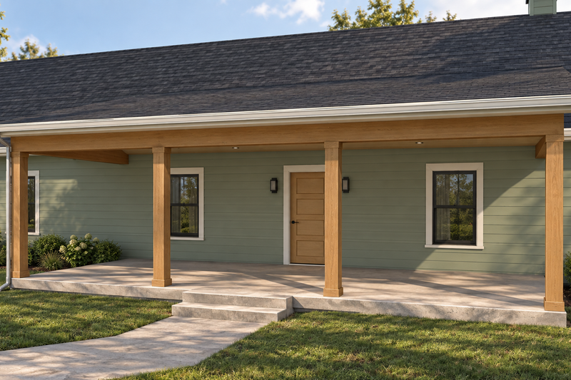 House Blueprint - Exterior - Front Elevation 3 for Farmhouse House Plan #923-520 - 4 bed, 3 bath