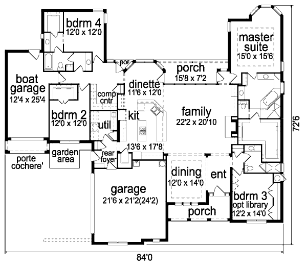 European Floor Plan - Main Floor Plan #84-278