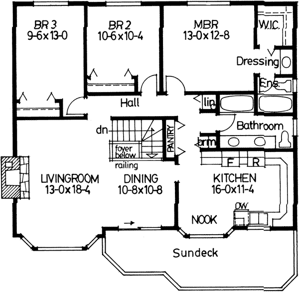 House Blueprint - Adobe / Southwestern Floor Plan - Upper Floor Plan #126-104