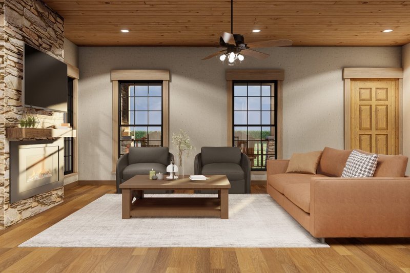House Blueprint - Interior - Family Room 2 for Country House Plan #923-341 - 2 bed, 2 bath
