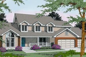 Country Exterior - Front Elevation Plan #100-219