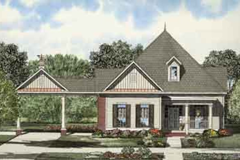 House Blueprint - Southern Exterior - Front Elevation Plan #17-2106