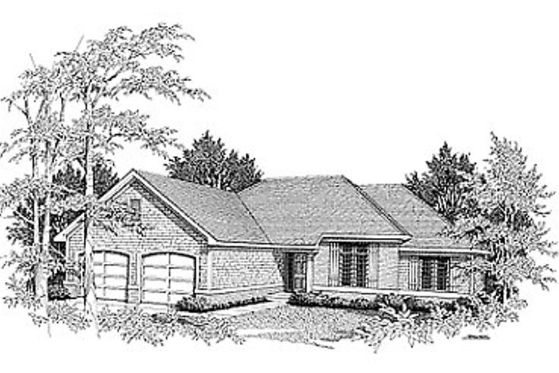 Exterior - Front Elevation 2 for Traditional House Plan #70-193 - 3 bed, 2 bath