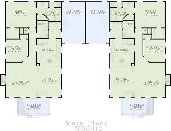 House Blueprint - Southern Floor Plan - Main Floor Plan #17-1063