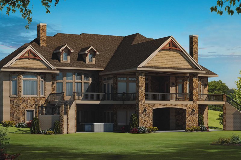 Dream House Plan - Exterior - Rear Elevation for Craftsman House Plan #20-2538 - 4 bed, 4.5 bath