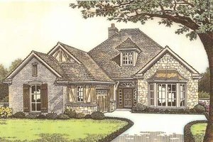 Tudor Exterior - Front Elevation Plan #310-533