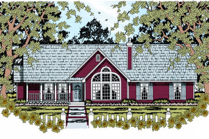 Country Style House Plan - 3 Beds 2 Baths 1526 Sq/Ft Plan #42-358