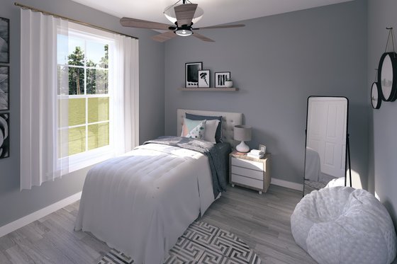 Interior - Bedroom 1 for Traditional House Plan #44-245 - 2 bed, 2 bath