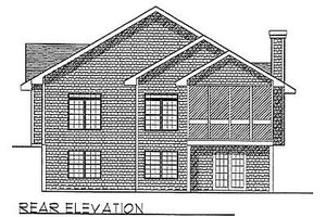 Exterior - Rear Elevation for Traditional House Plan #70-167 - 2 bed, 2 bath