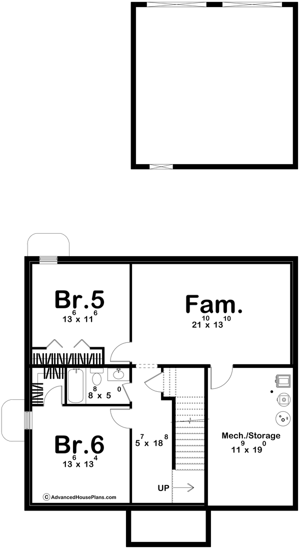 Dream House Plan - Floor Plan - Lower Floor for Victorian House Plan #455-776 - 4 bed, 2.5 bath