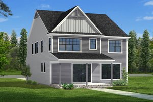 Exterior - Rear Elevation for Farmhouse House Plan #1057-33 - 4 bed, 3.5 bath