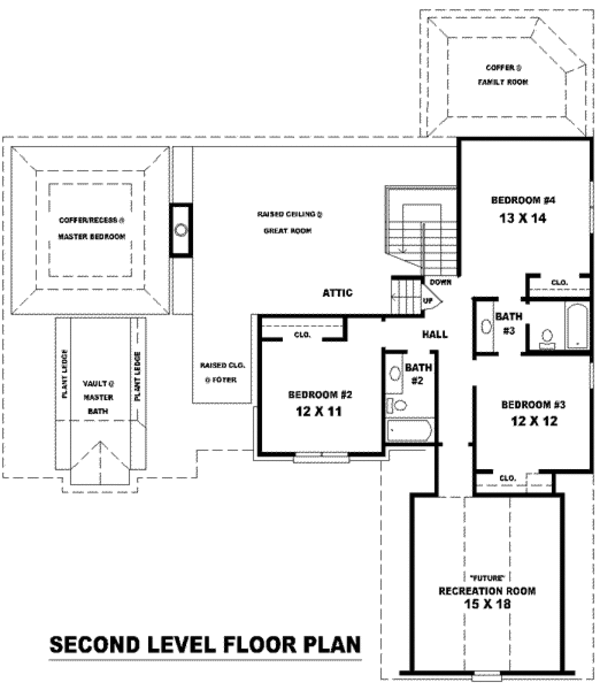 European Floor Plan - Upper Floor Plan #81-1117