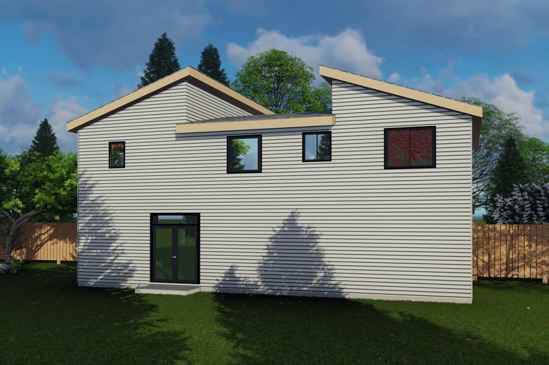 House Design - Exterior - Rear Elevation for Contemporary House Plan #53-728 - 3 bed, 2.5 bath