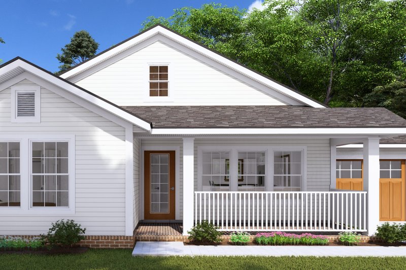 Architectural House Design - Exterior - Covered Porch for Cottage House Plan #513-2261 - 2 bed, 2 bath