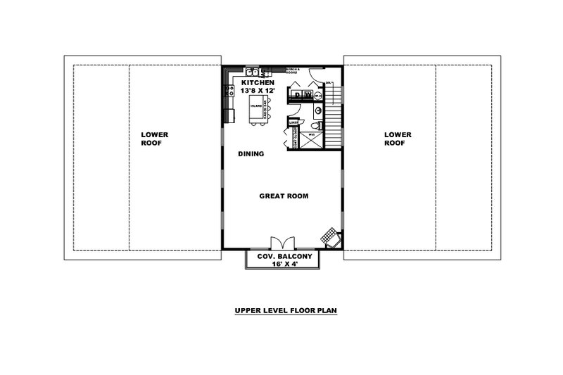 Home Plan - Floor Plan - Upper Floor for Farmhouse House Plan #117-1003, 1.5 bath