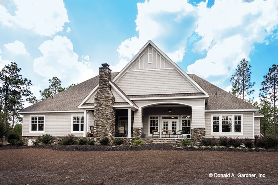 Exterior - Rear Elevation for Craftsman House Plan #929-24 - 4 bed, 3 bath