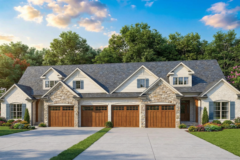 Country Style House Plan - 4 Beds 3 Baths 1875 Sq/Ft Plan #17-2402 Exterior