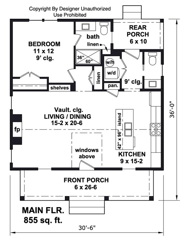 House Blueprint - Craftsman Floor Plan - Main Floor Plan #51-1436