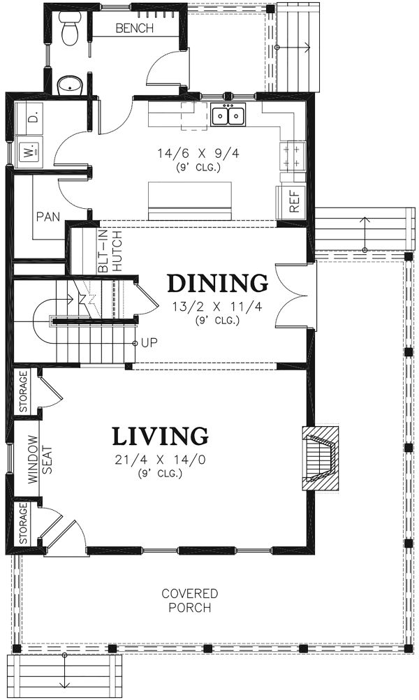 Architectural House Design - Farmhouse Floor Plan - Main Floor Plan #48-964