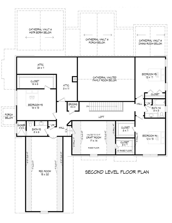 Traditional Floor Plan - Upper Floor Plan #932-791