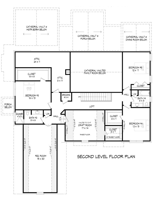 Home Plan - Traditional Floor Plan - Upper Floor Plan #932-791