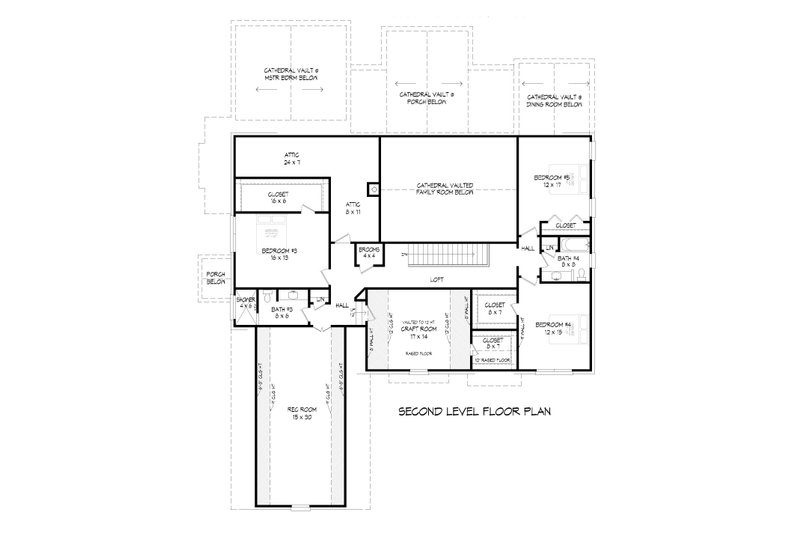 Dream House Plan - Floor Plan - Upper Floor for Traditional House Plan #932-791 - 5 bed, 4.5 bath
