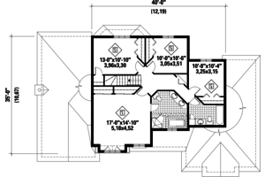 Floor Plan - Upper Floor for Traditional House Plan #25-4670 - 3 bed, 1 bath