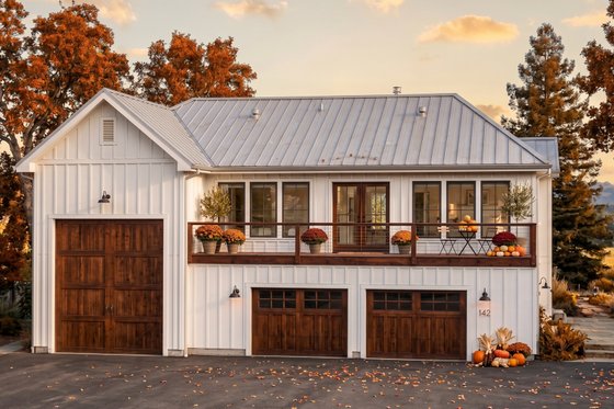 Exterior - Front Elevation for Barndominium House Plan #455-266 - 2 bed, 1.5 bath
