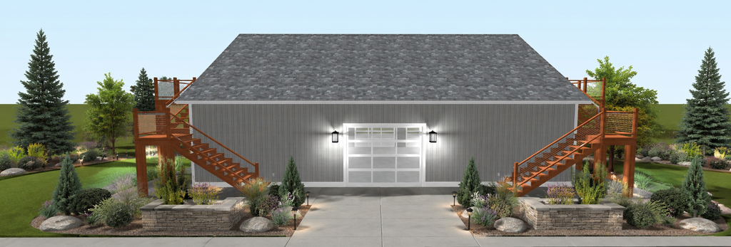 Exterior - Rear Elevation for Traditional House Plan #1060-490, 0 bath
