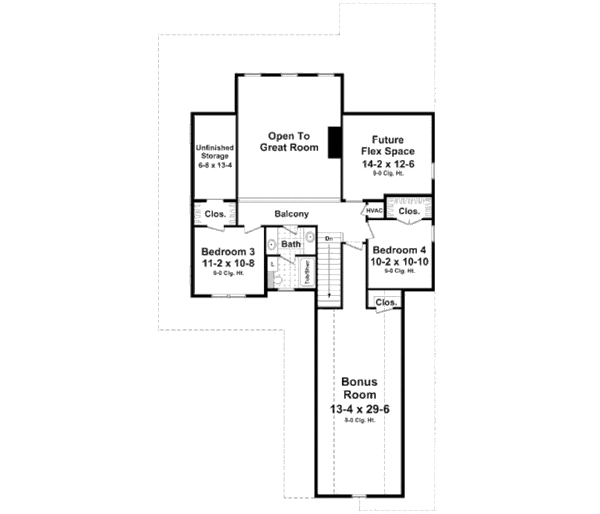 Dream House Plan - Country Floor Plan - Upper Floor Plan #21-321