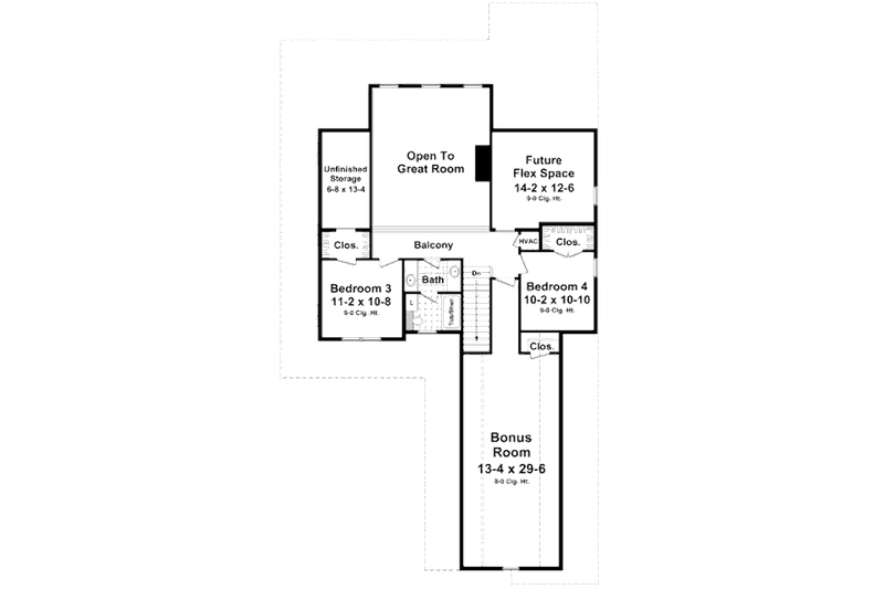 House Design - Floor Plan - Upper Floor for Country House Plan #21-321 - 4 bed, 3.5 bath