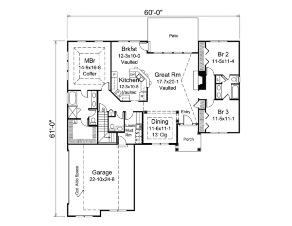 Ranch Floor Plan - Main Floor Plan #57-617