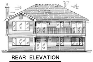 Exterior - Rear Elevation for Ranch House Plan #18-160 - 3 bed, 2 bath