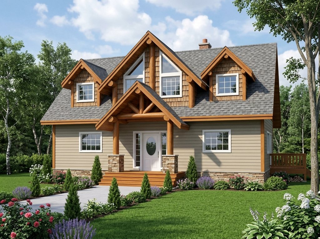 Exterior - Front Elevation 2 for Craftsman House Plan #117-1099 - 3 bed, 4.5 bath