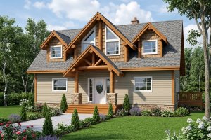 Exterior - Front Elevation for Craftsman House Plan #117-1099 - 3 bed, 4.5 bath