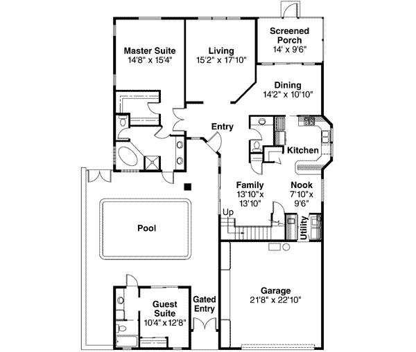 Dream House Plan - Mediterranean Floor Plan - Main Floor Plan #124-230