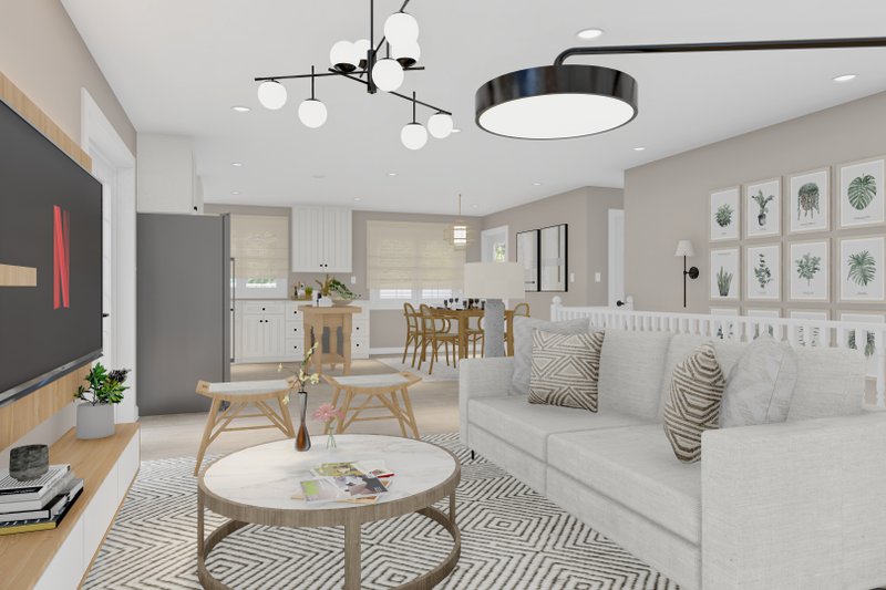 House Blueprint - Interior - Family Room for Cottage House Plan #1060-177 - 3 bed, 2 bath