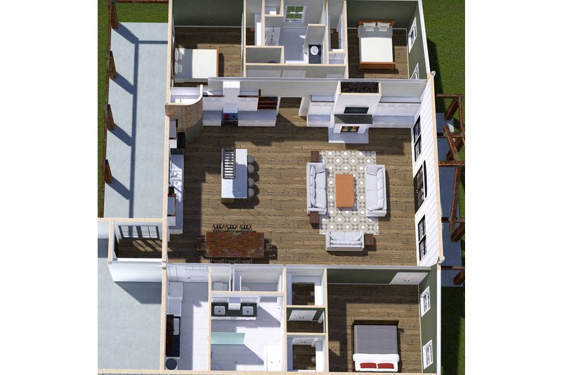 Architectural House Design - Floor Plan - Other Floor 1 for Barndominium House Plan #44-261 - 3 bed, 2 bath