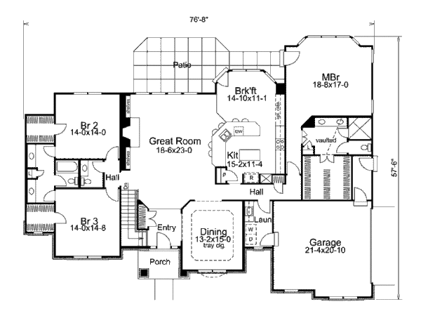 Home Plan - Traditional Floor Plan - Main Floor Plan #57-322