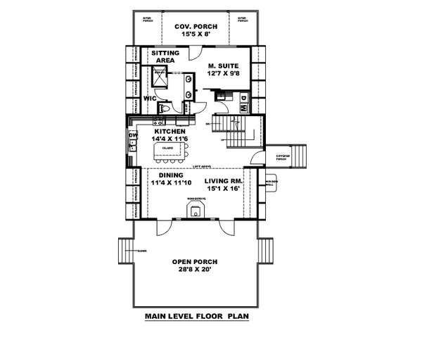 Cabin Floor Plan - Main Floor Plan #117-1014