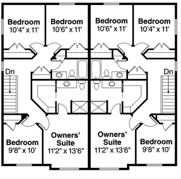 Dream House Plan - Traditional Floor Plan - Upper Floor Plan #124-816