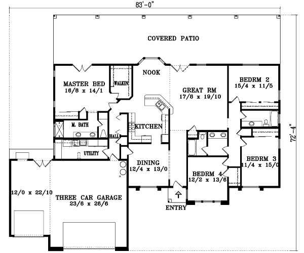 Home Plan - Traditional Floor Plan - Main Floor Plan #1-1474