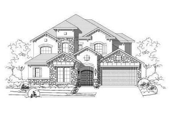 Exterior - Front Elevation for European House Plan #411-708 - 5 bed, 4.5 bath