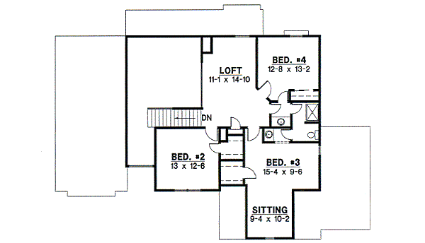 European Floor Plan - Upper Floor Plan #67-718