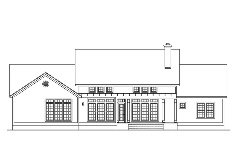 Home Plan - Exterior - Rear Elevation for Southern House Plan #406-270 - 4 bed, 2.5 bath