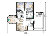 European Style House Plan - 2 Beds 1 Baths 1096 Sq/Ft Plan #23-1020 