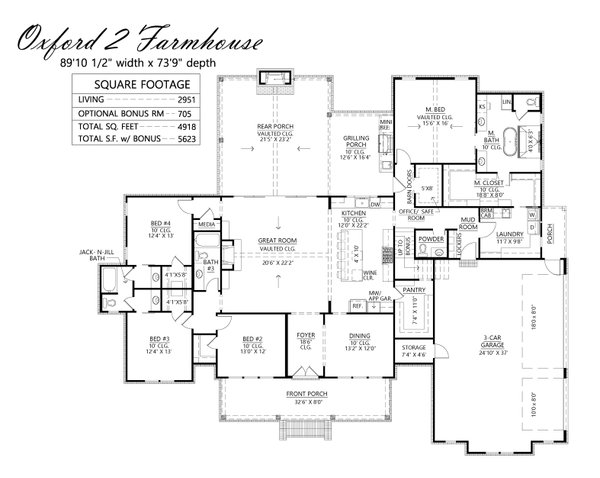 Farmhouse Floor Plan - Main Floor Plan #1074-113