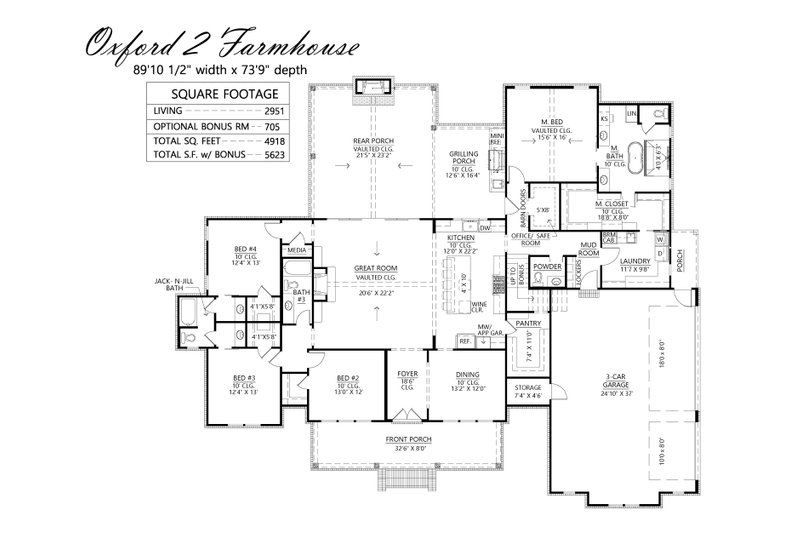 House Design - Floor Plan - Main Floor for Farmhouse House Plan #1074-113 - 4 bed, 3.5 bath