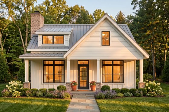 Exterior - Front Elevation for Country House Plan #1089-76 - 1 bed, 1 bath