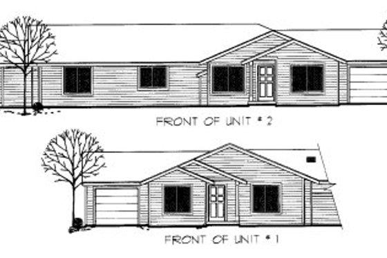 Exterior - Front Elevation for Ranch House Plan #303-390 - 3 bed, 2 bath
